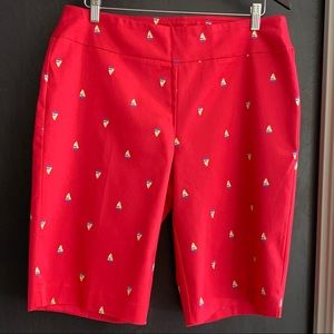 2 pair Counterparts Super Stretch Pull-On Shorts Size 12. Red + navy